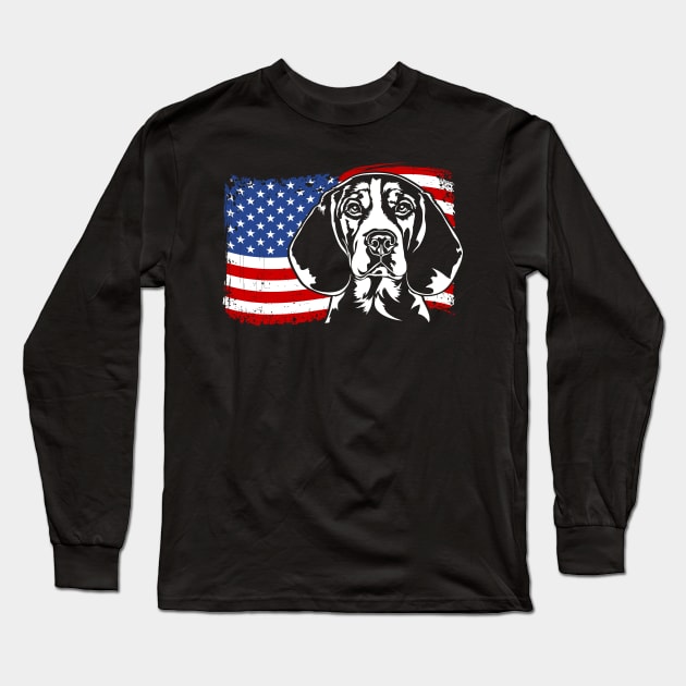 Beagle Mom Dad American Flag patriotic dog Long Sleeve T-Shirt by wilsigns